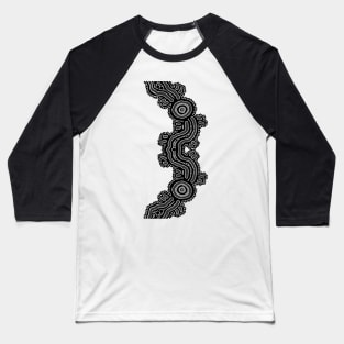 Aboriginal Art - Road Black Baseball T-Shirt